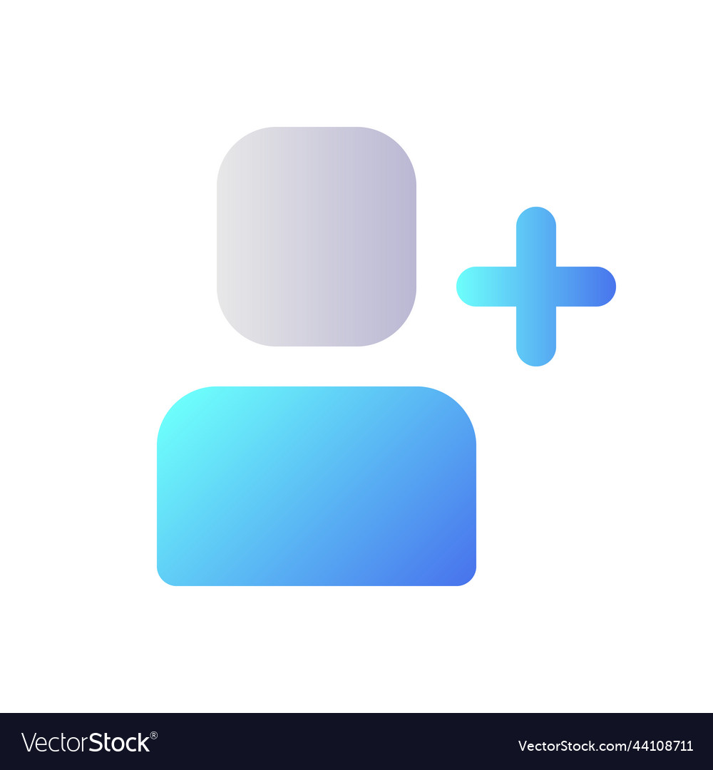 Add user pixel perfect flat gradient two-color ui vector image Add user pixel perfect flat gradient two-color ui