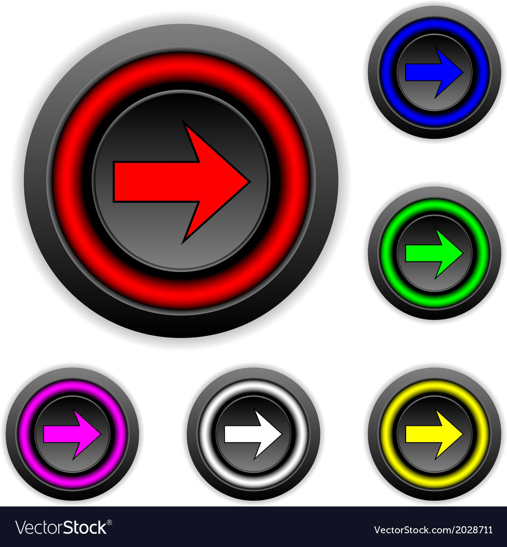 Arrow sign buttons set