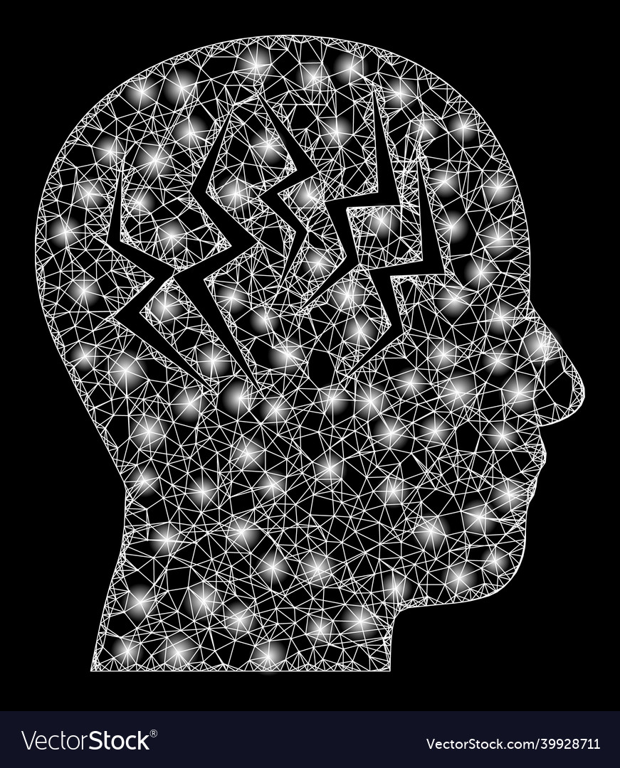 Bright net mesh brainstorm with lightspots vector image Bright net mesh brainstorm with lightspots