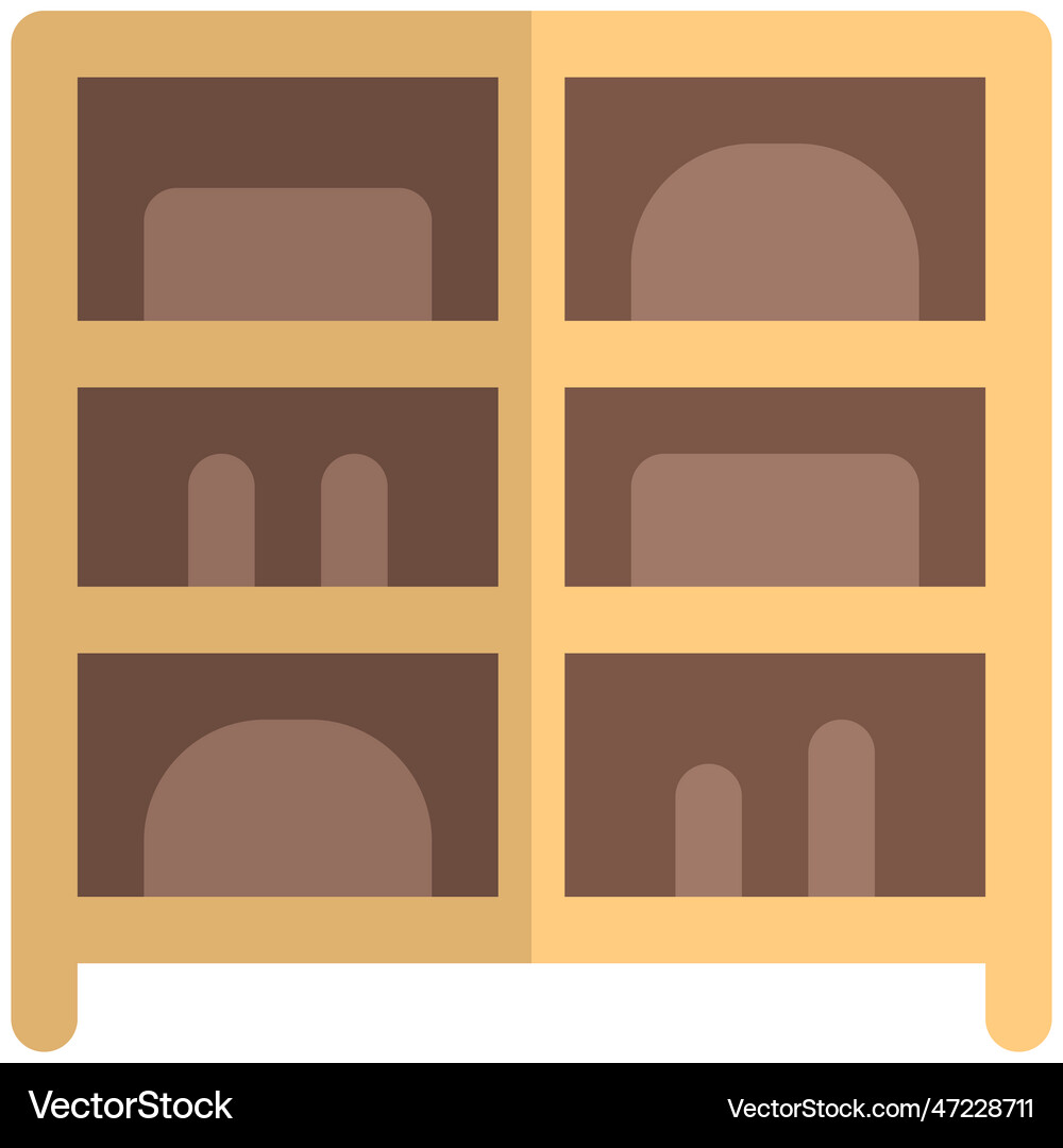 Cabinet made up of multiple shelf for decor Vector Image