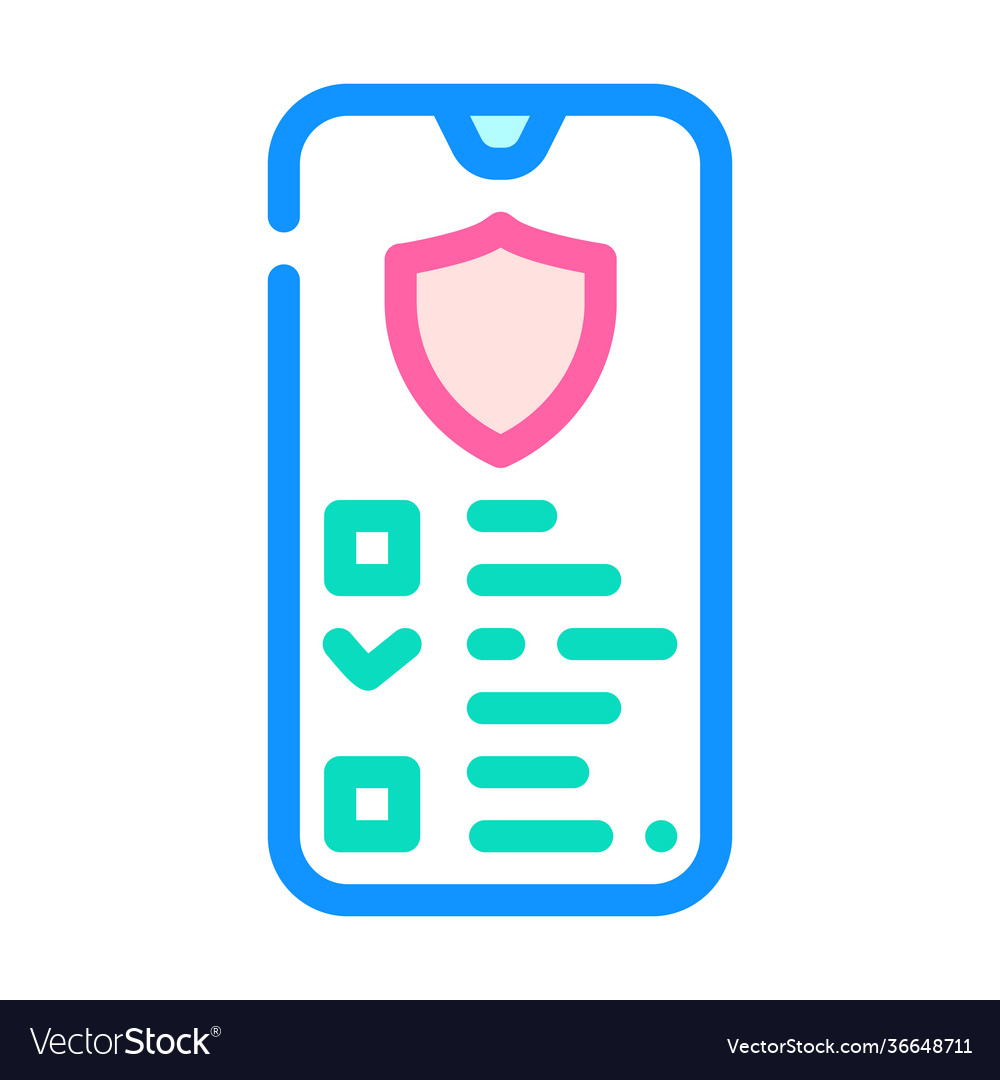 Data access color icon line vector image Data access color icon line