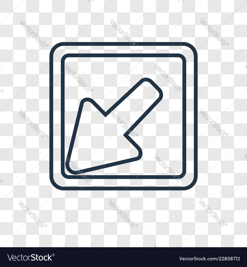 Diagonal arrow concept linear icon isolated vector image Diagonal arrow concept linear icon isolated