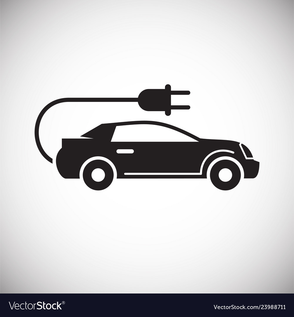 Electric car icon on white background for graphic