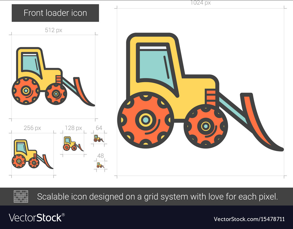 Front loader line icon