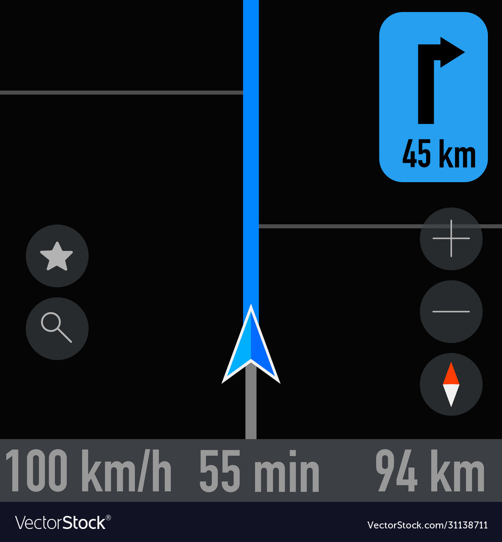 Gps navigator screen shot active route