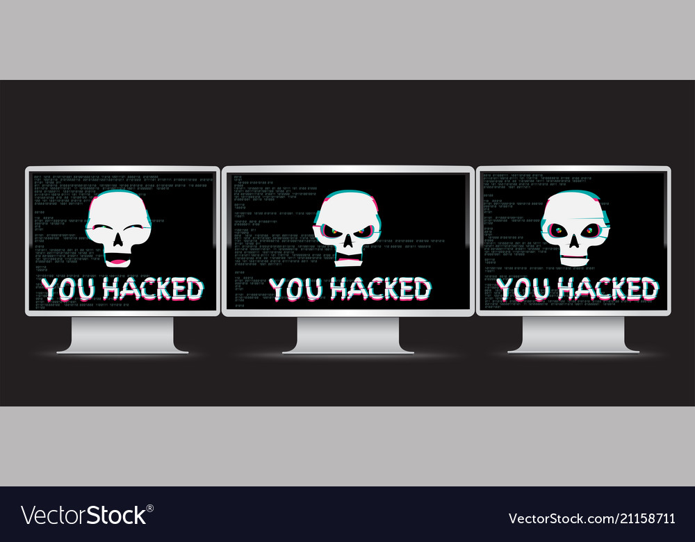 Hacker Skull with 'You Hacked' Text