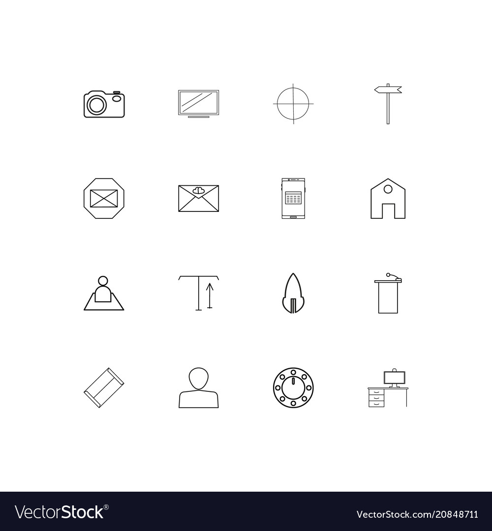 Internet of things linear thin icons set outlined