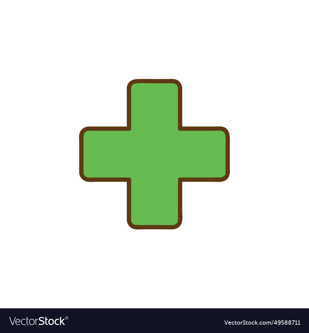 Math plus or cross symbols icon isolated