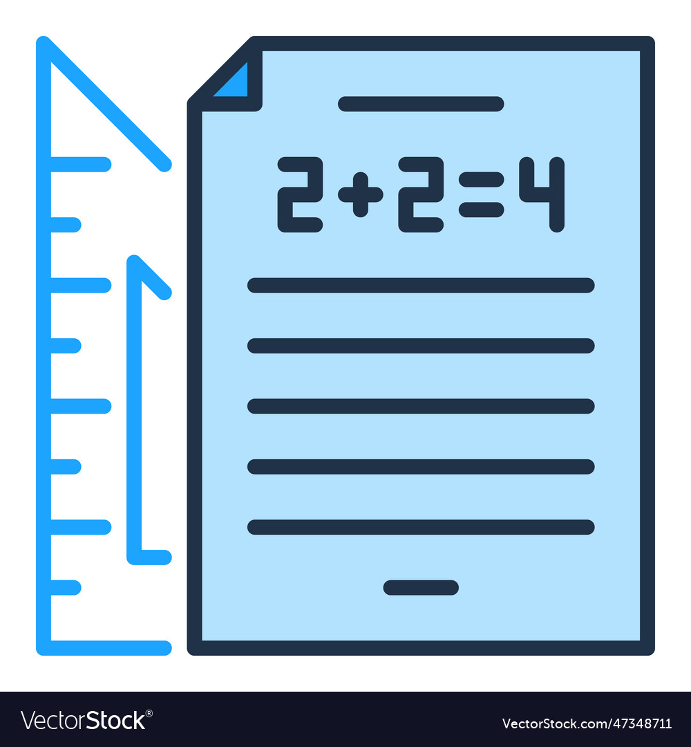 Math sheet of paper with triangle concept colored