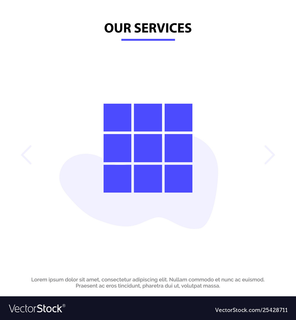 Our services menu ui basic solid glyph icon web vector image Our services menu ui basic solid glyph icon web