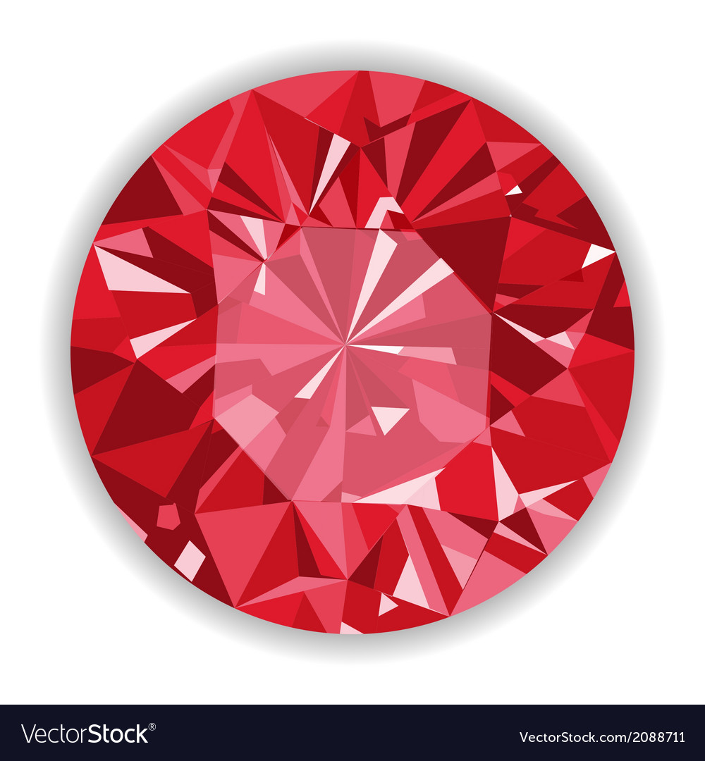 Ruby Gemstone - Red Faceted Stone