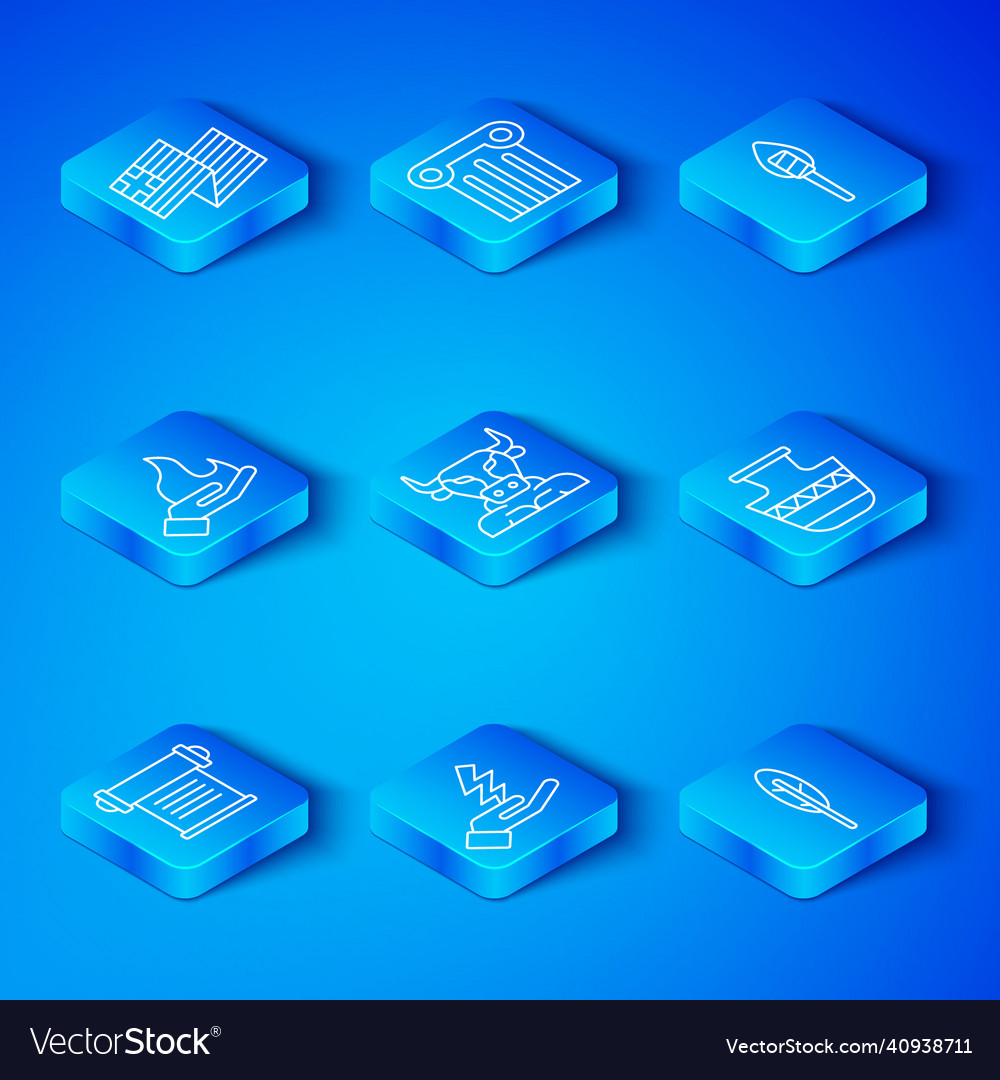 Set line decree parchment scroll minotaur zeus vector image Set line decree parchment scroll minotaur zeus