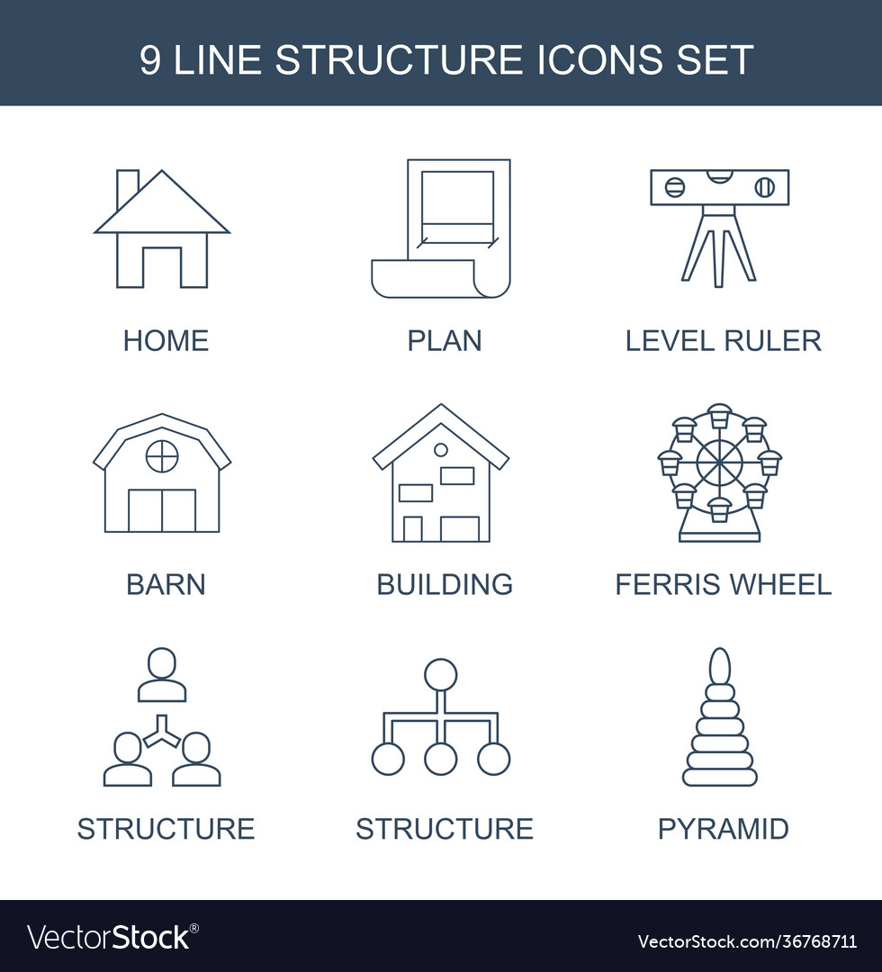 Structure icons vector image Structure icons