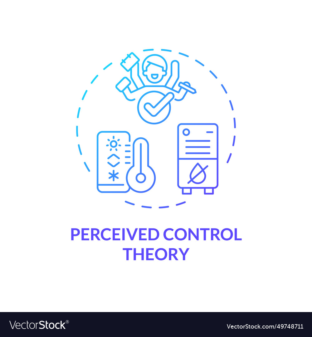 Thin line gradient perceived control theory icon