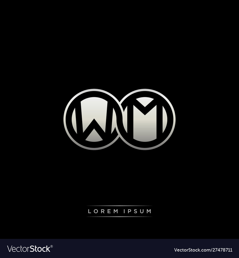 Wm initial letter linked circle capital monogram Vector Image Wm initial letter linked circle capital monogram