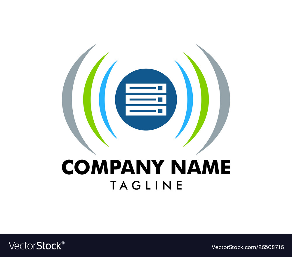 Audio server icon logo design element