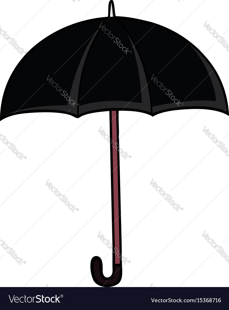 Black cartoon umbrella Royalty Free Vector Image