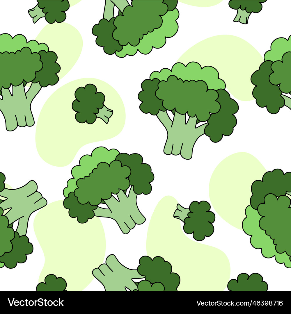 Broccoli pattern seamless on white background Vector Image
