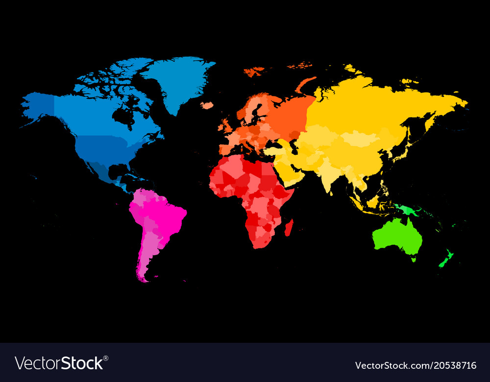 Colorful map world political Royalty Free Vector Image