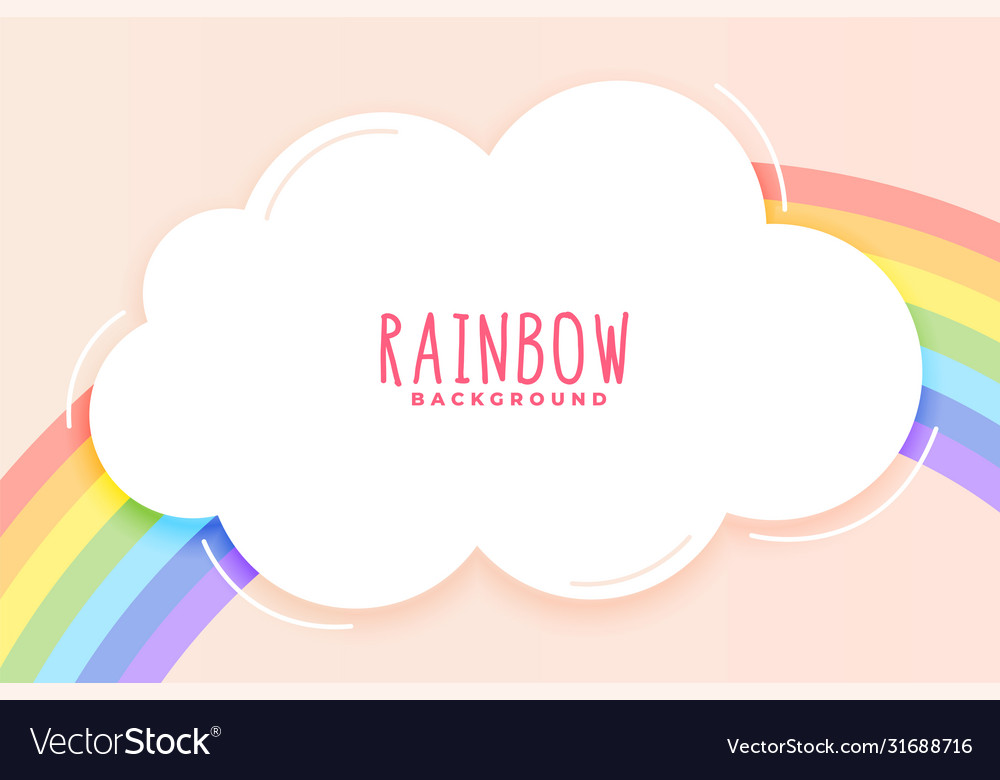 Cute rainbow and cloud background in pastel colors