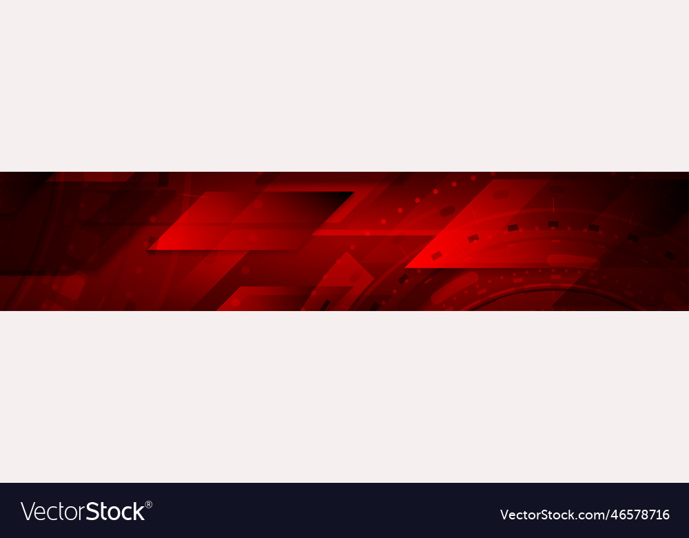 Dark Red Tech Geometric Header