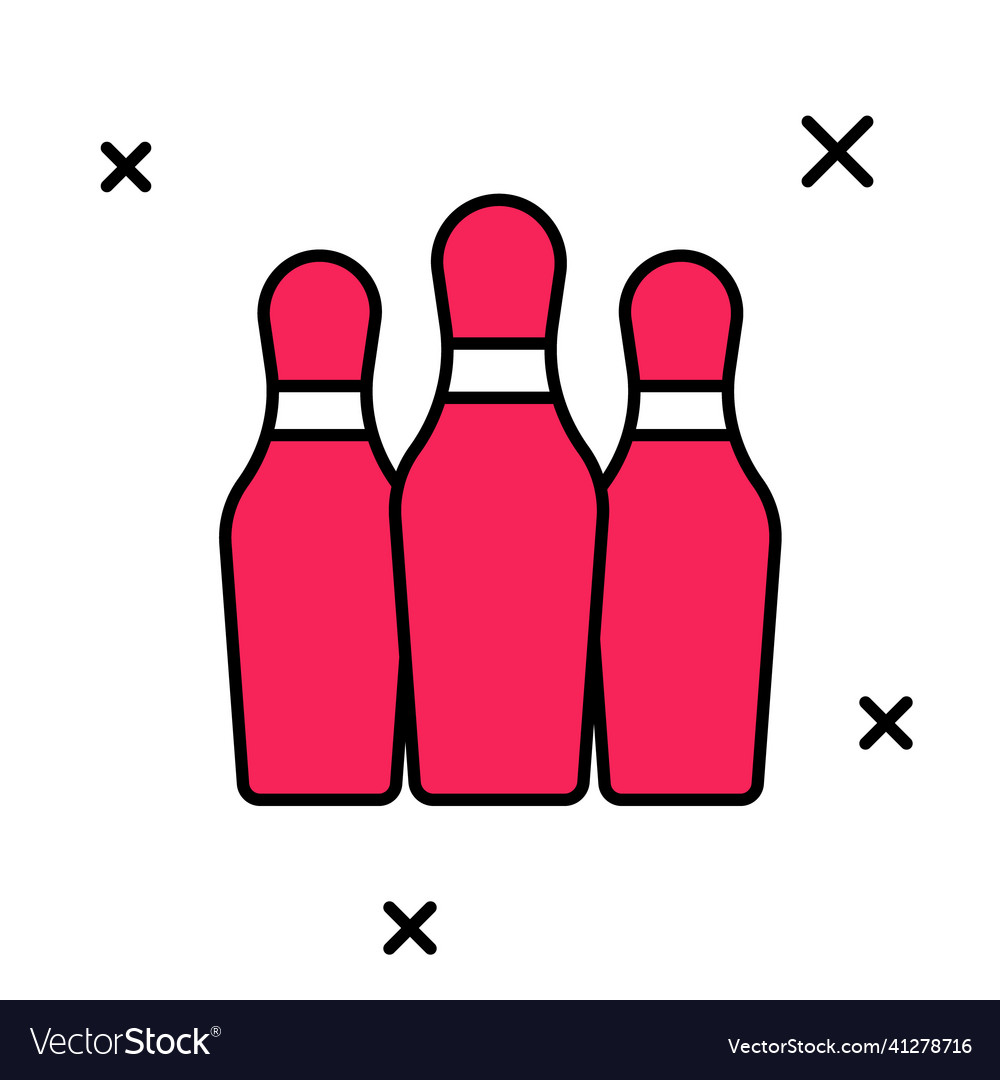 Filled outline bowling pin icon isolated on white vector image Filled outline bowling pin icon isolated on white