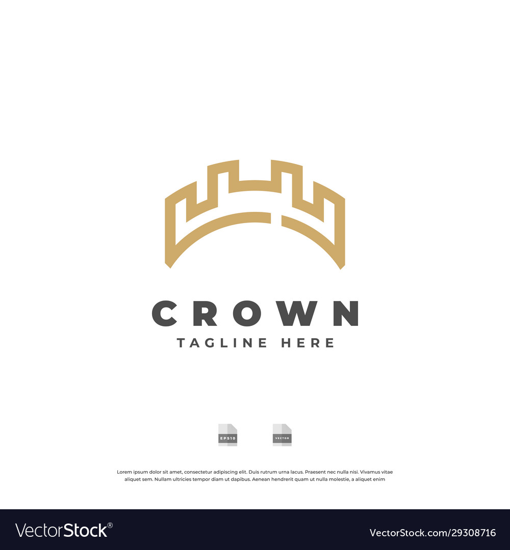 Golden crown logo design eps10