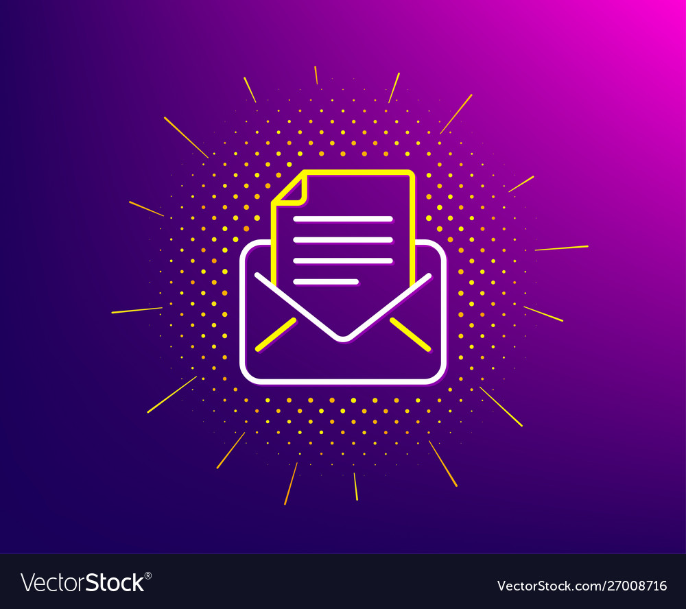 Mail correspondence line icon read message sign