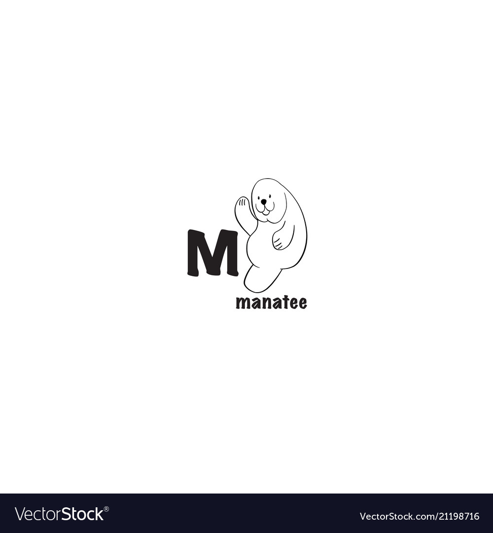 Manatee Coloring Page Royalty Free Vector Image Manatee Coloring Page Vector Image
