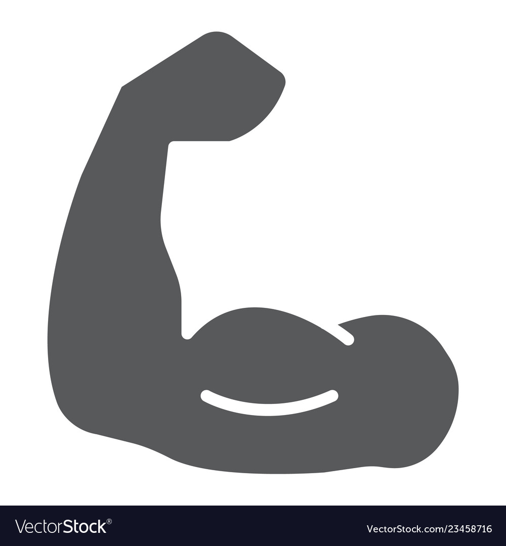 Muskel Glyph Icon Bodybuilding und Sportleistung