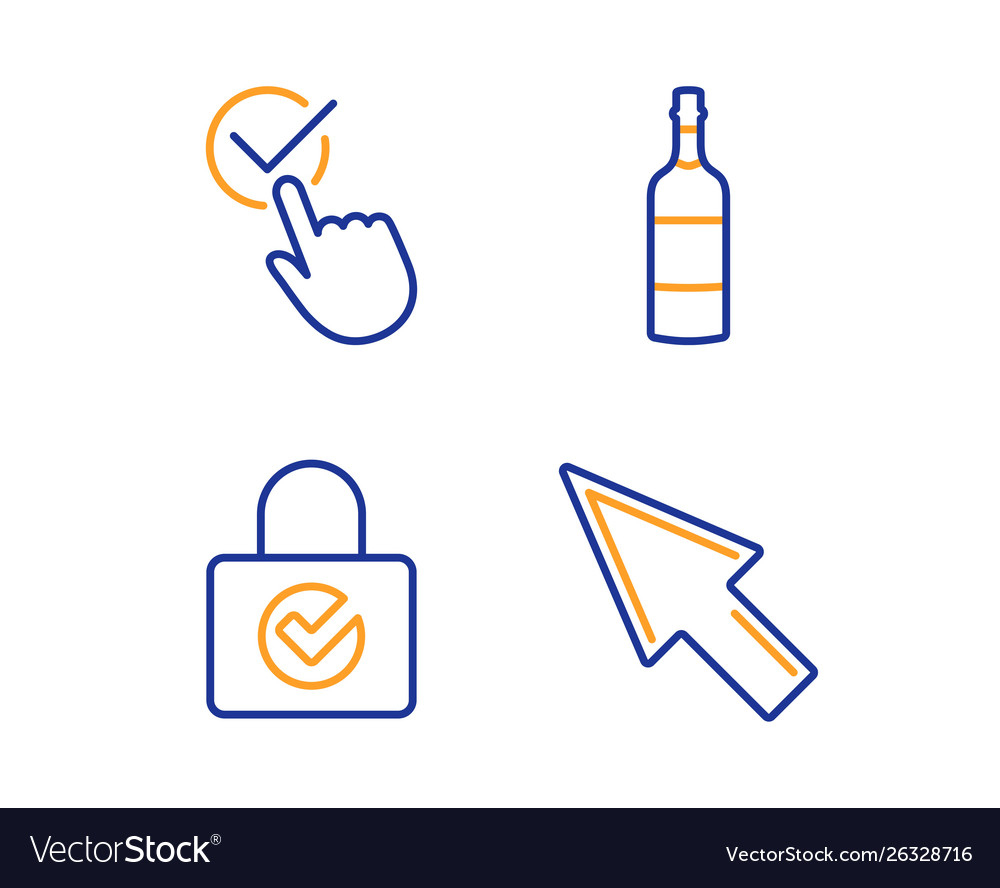 Password encryption checkbox and brandy bottle vector image Password encryption checkbox and brandy bottle