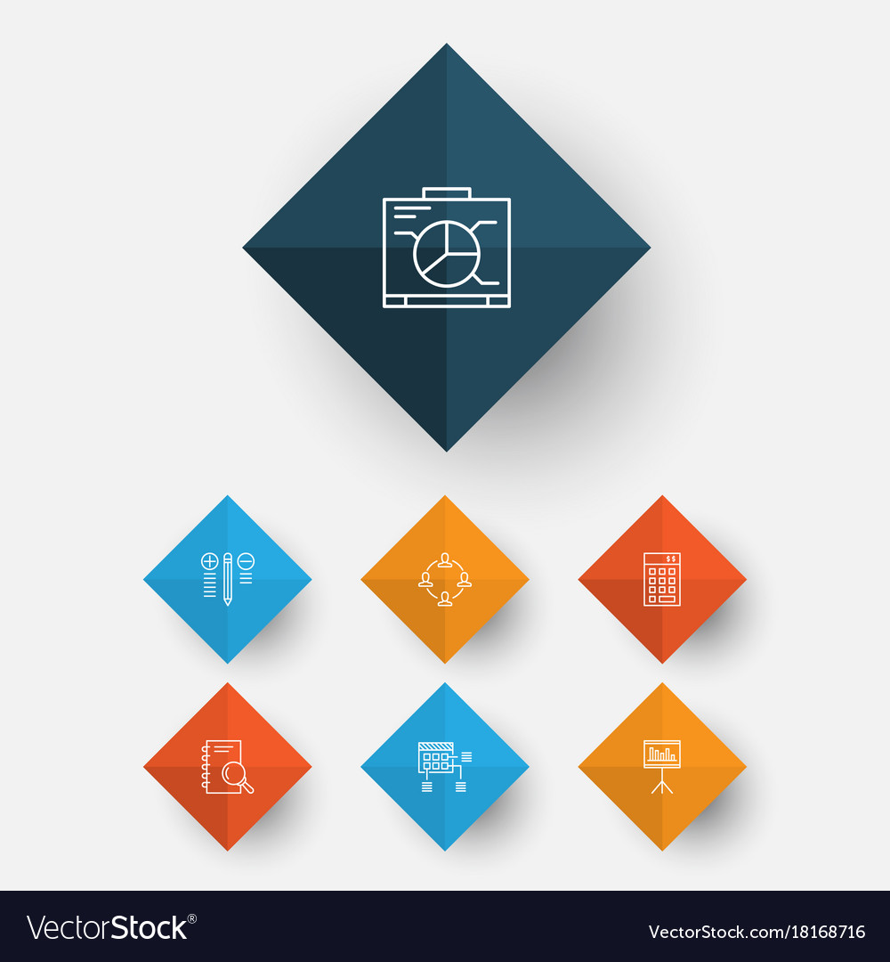 Project icons set collection of decision making