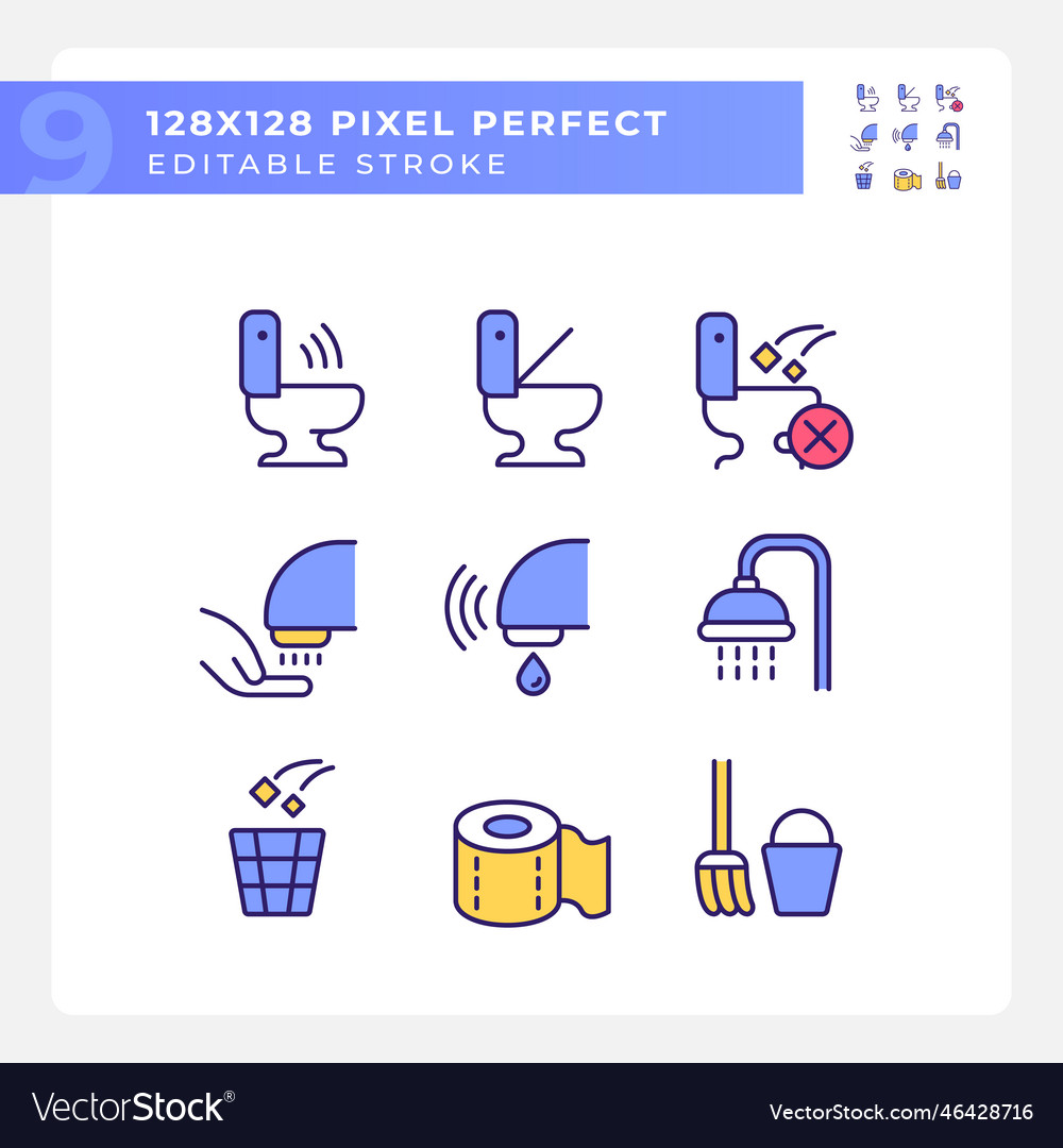 Public toilets service pixel perfect rgb color Vector Image