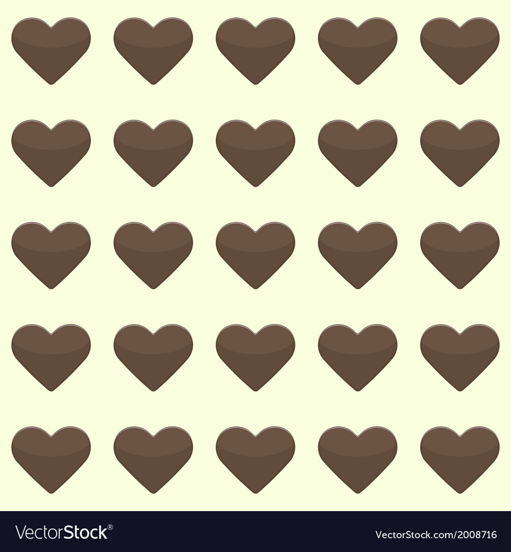 Seamless pattern with cute brown hearts