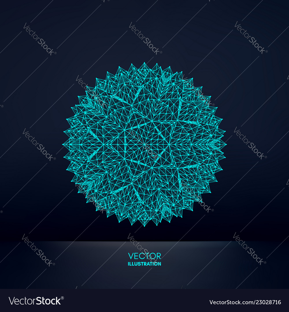 Sphere with connected lines global digital vector image Sphere with connected lines global digital