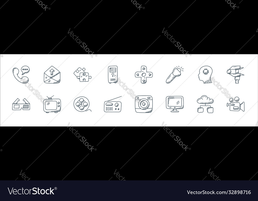 Technology line icons linear set quality Vector Image Technology line icons linear set quality