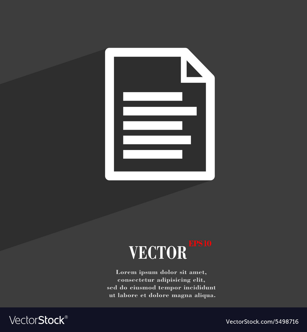 Text file icon symbol flat modern web design Vector Image