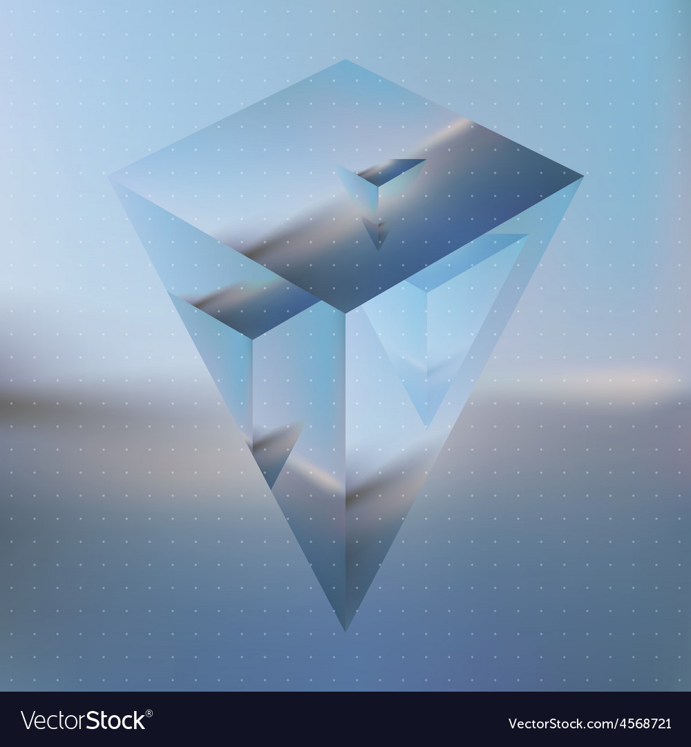 Abstract isometric prism with the reflection
