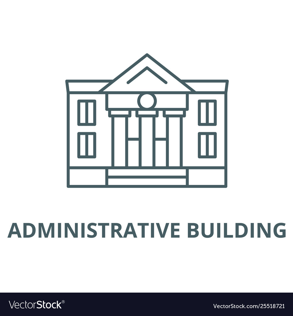 Administrative building line icon outline