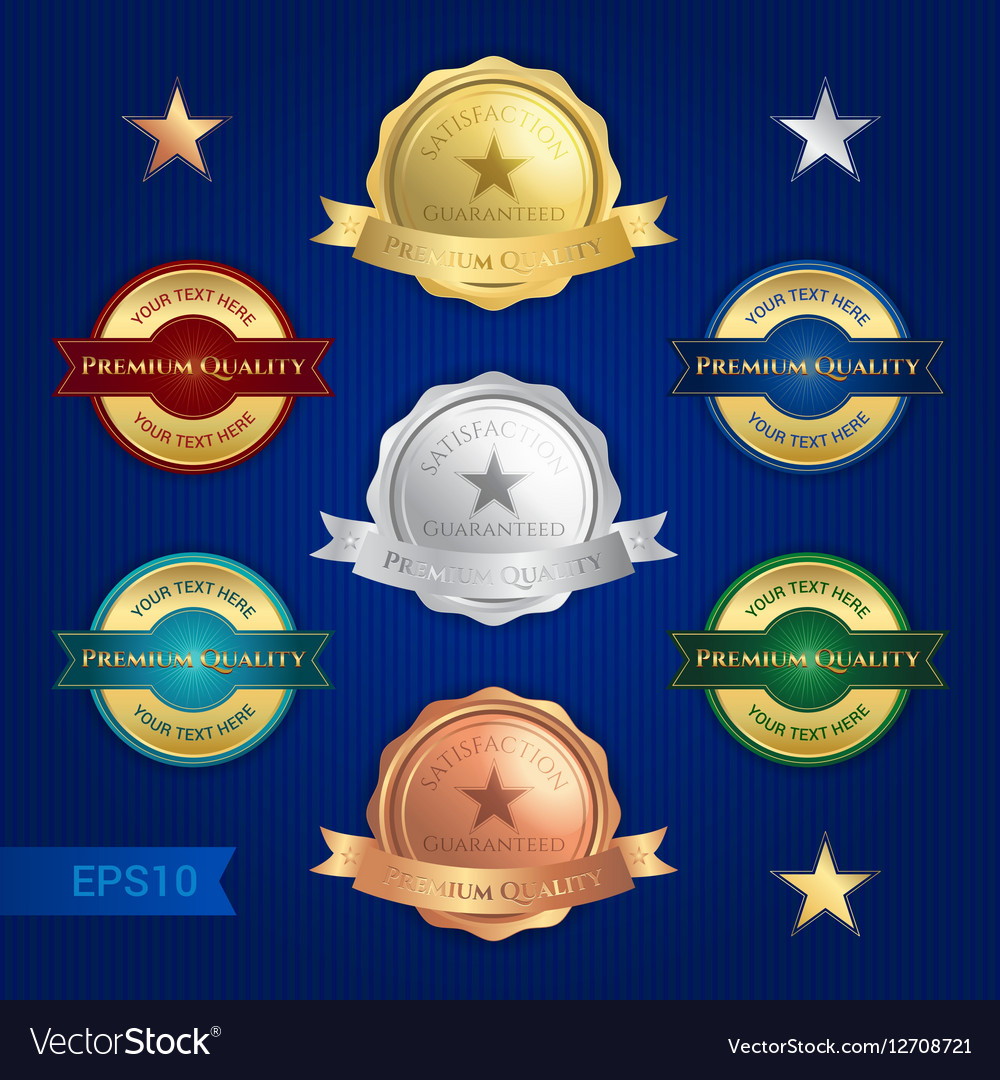 Badge Zufriedenheit garantiert und Premium-Qualität