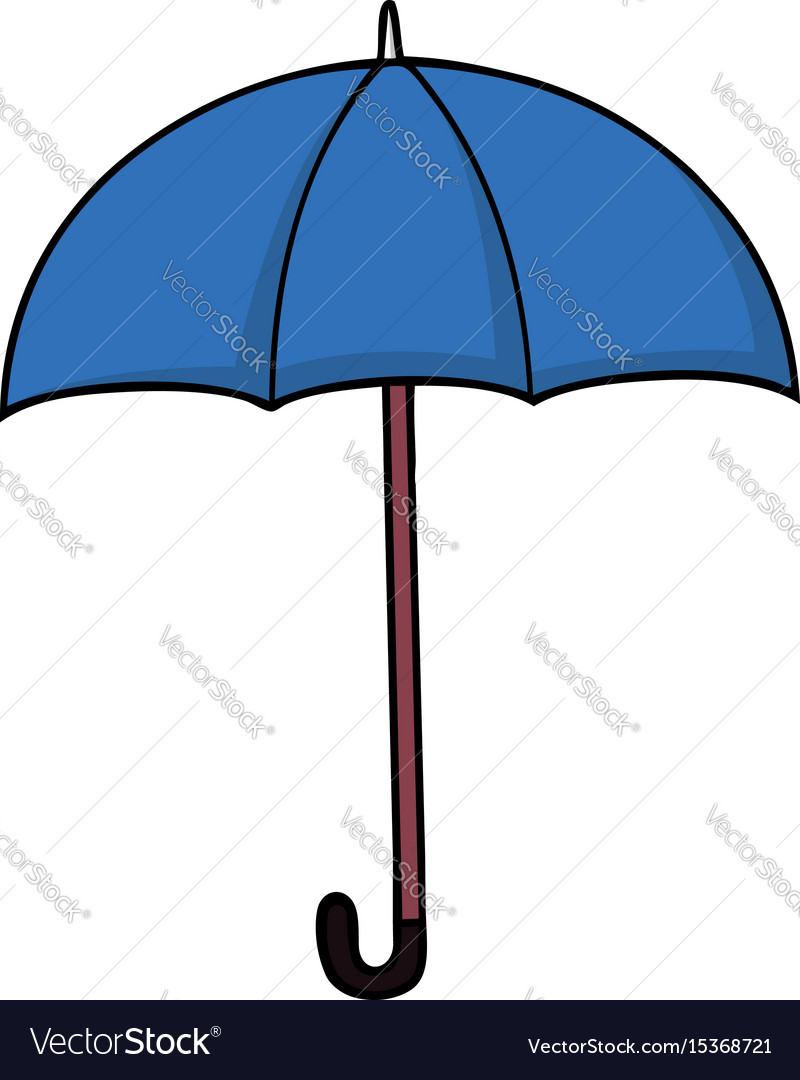 Blue cartoon umbrella Royalty Free Vector Image