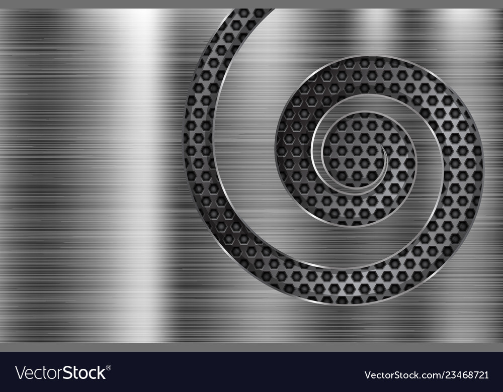 Brushed metal texture with spiral perforation