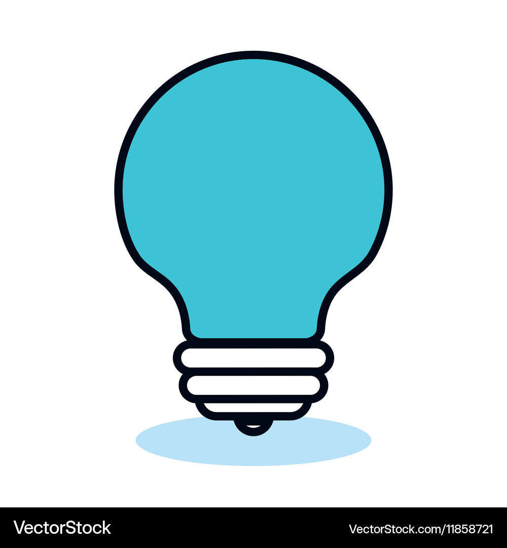 Bulb light idea flat icon Royalty Free Vector Image