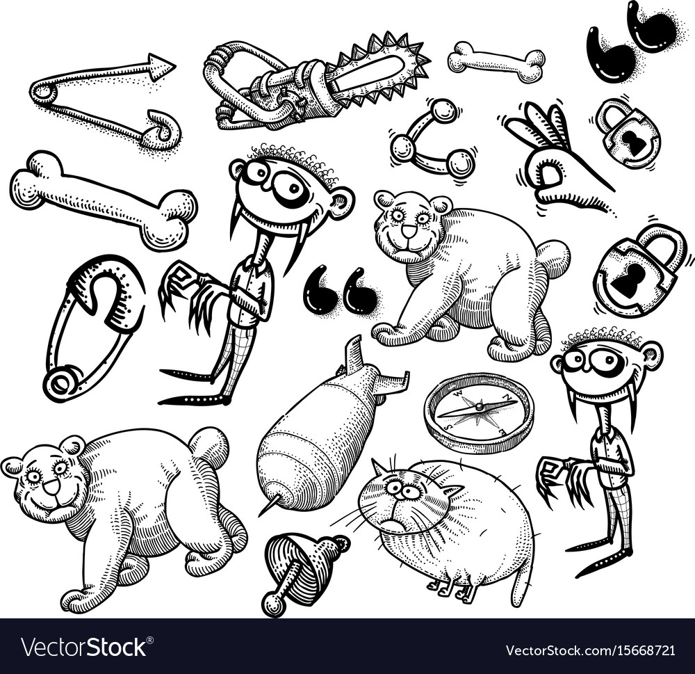 Cartoon characters seamless pattern