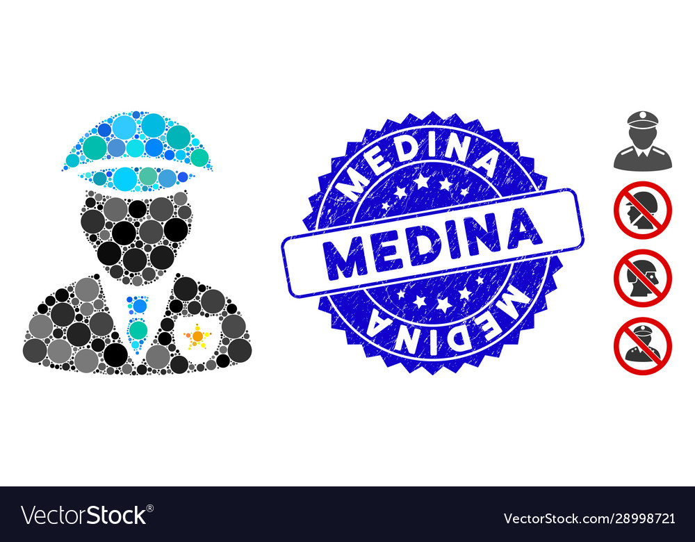 Collage sheriff icon with grunge medina seal Vector Image Collage sheriff icon with grunge medina seal