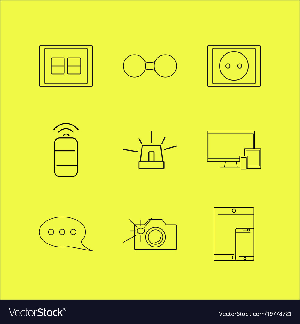 Devices linear icon set simple outline icons