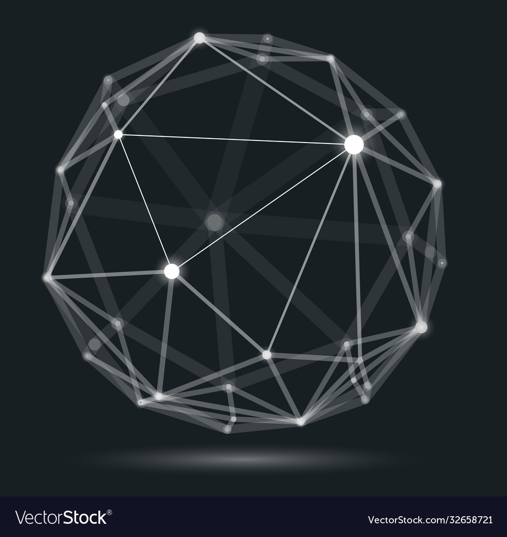 Dimensional lattice mesh abstraction 3d polygonal vector image Dimensional lattice mesh abstraction 3d polygonal