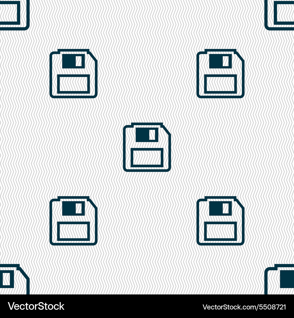 Floppy disk icon sign seamless pattern Royalty Free Vector