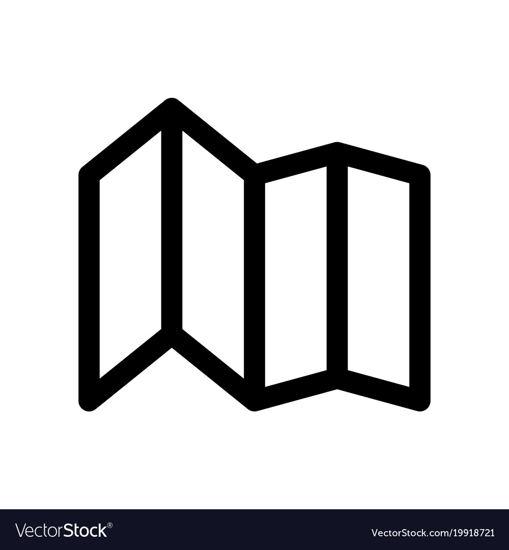 folding paper map icon symbol of travelling and vector image