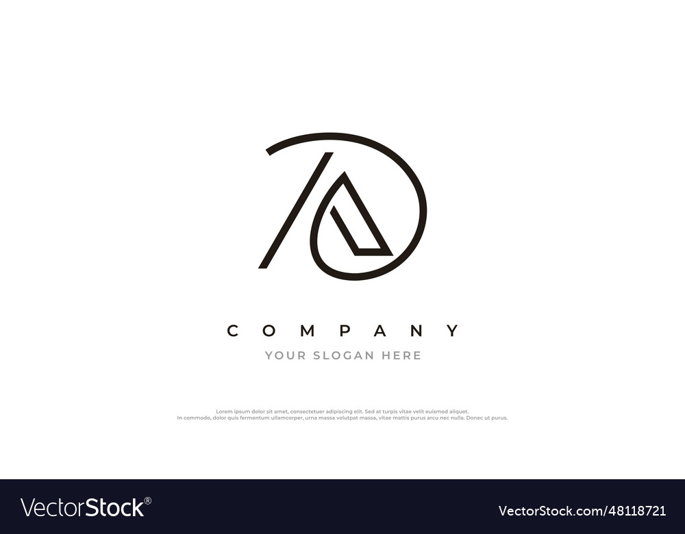 Initial Letter Ad Logo Design Template Royalty Free Vector